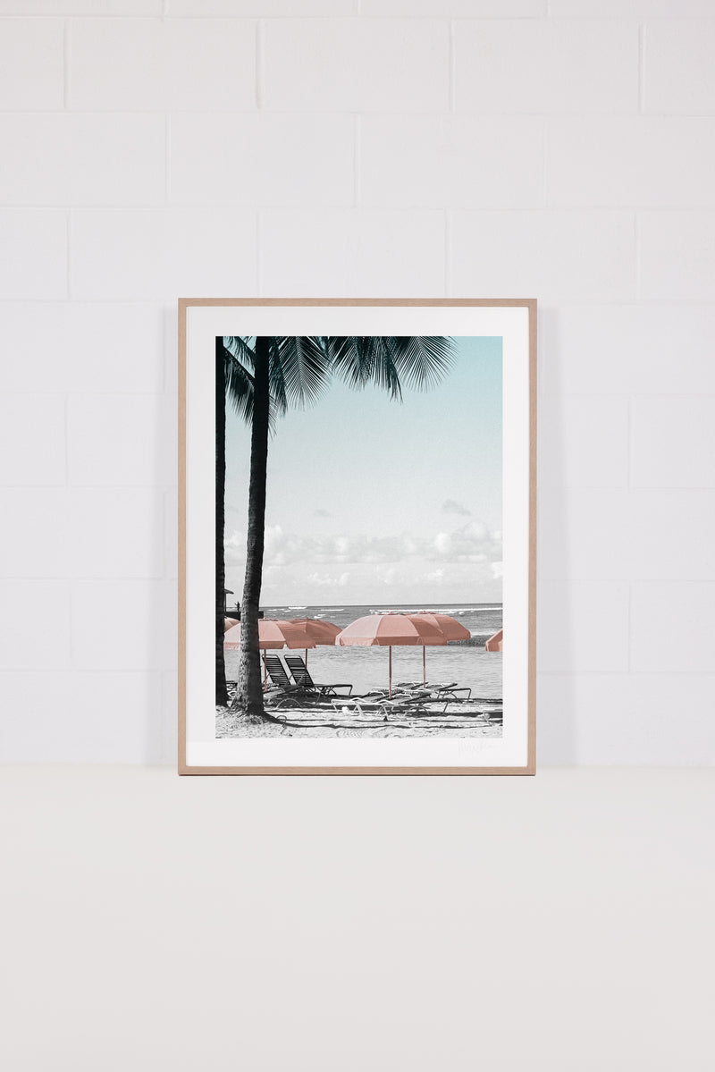 Pink Brolly Beach – Hawaii | Fine Art Photographic Prints By Poppie Pack